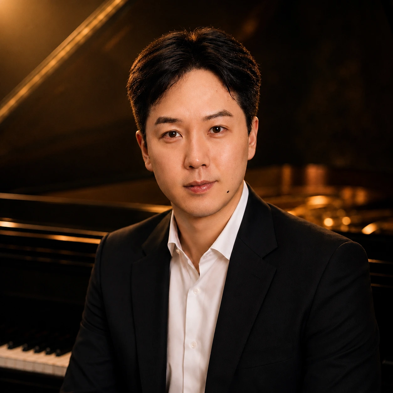 Hélio Tanomaru tocando piano